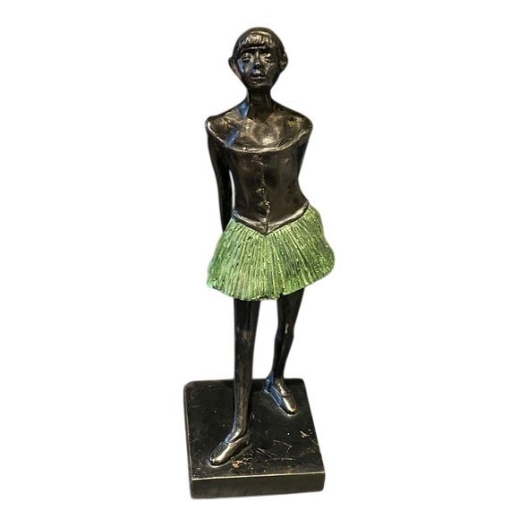 Vintage Bronze Ballerina Statue After Edgar Degas Little Dancer 10” Mid Century - Picture 1 of 14